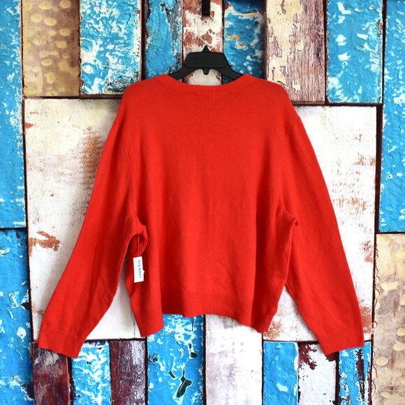 Women's Old Navy SoSoft Crop Cardigan Sweater Long Sleeve SIZE 3X Auburn NEW - Picture 6 of 9